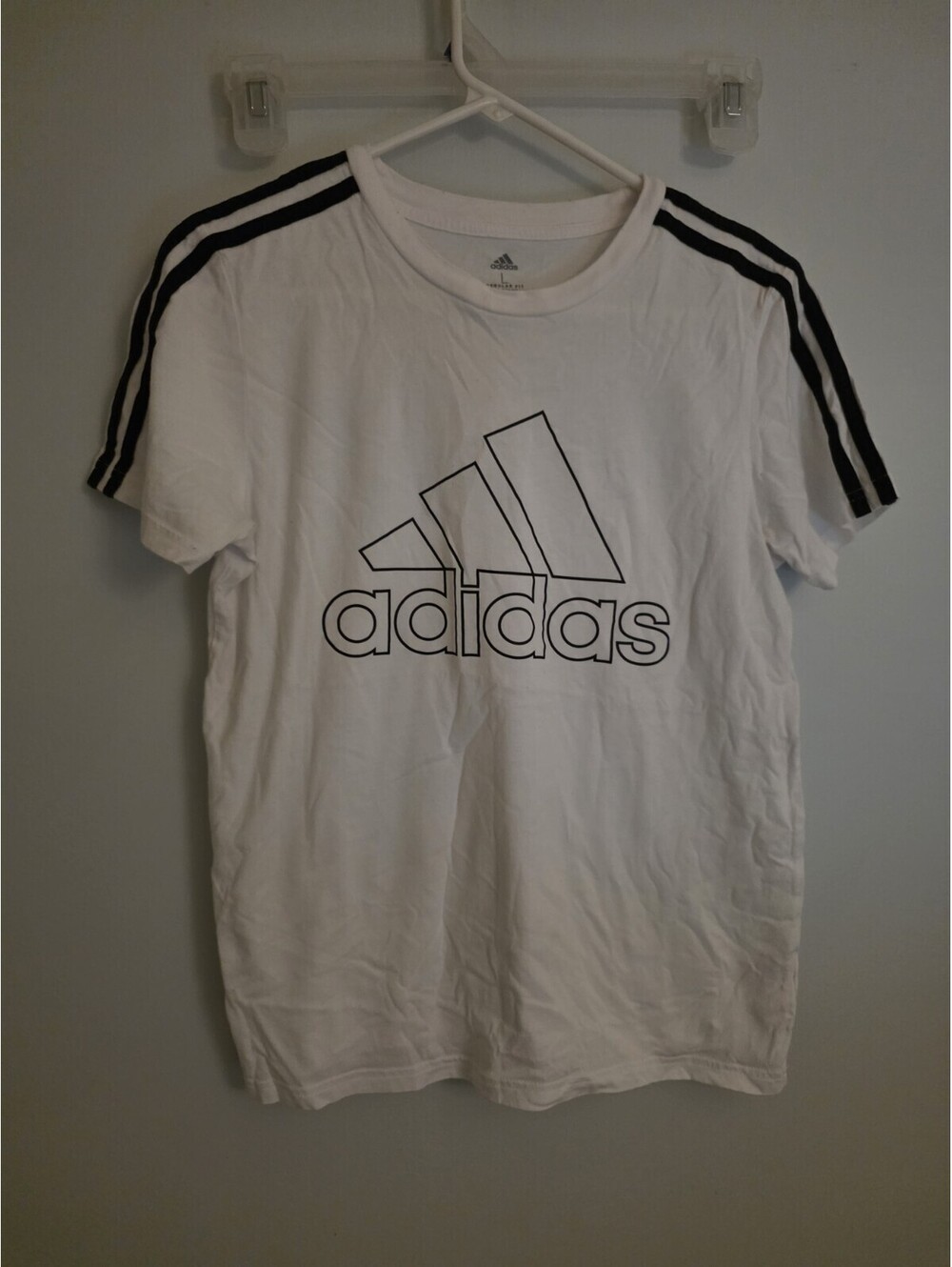 Adidas Badge of Sport Tee Youth 14/16 Large White/Black